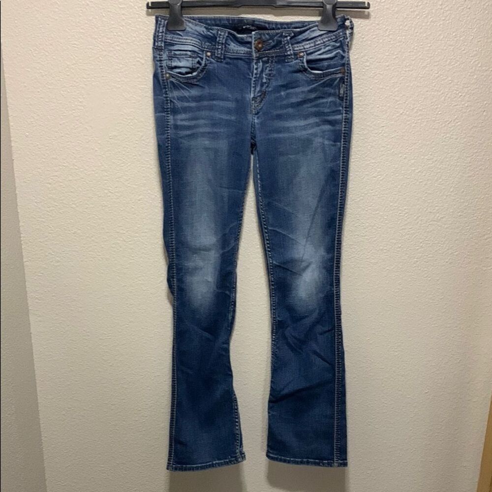 Silver Jeans Blue Boot Cut Denim with Faded Effect